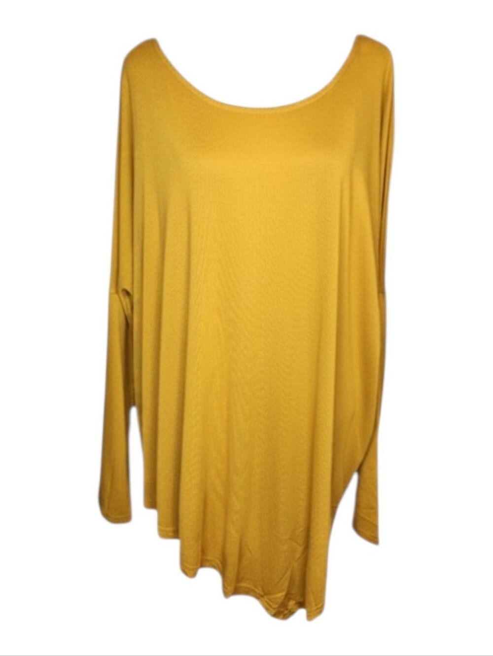 NEW Umgee Mustard Yellow Asymmetrical Hem Tunic Top Size Large
